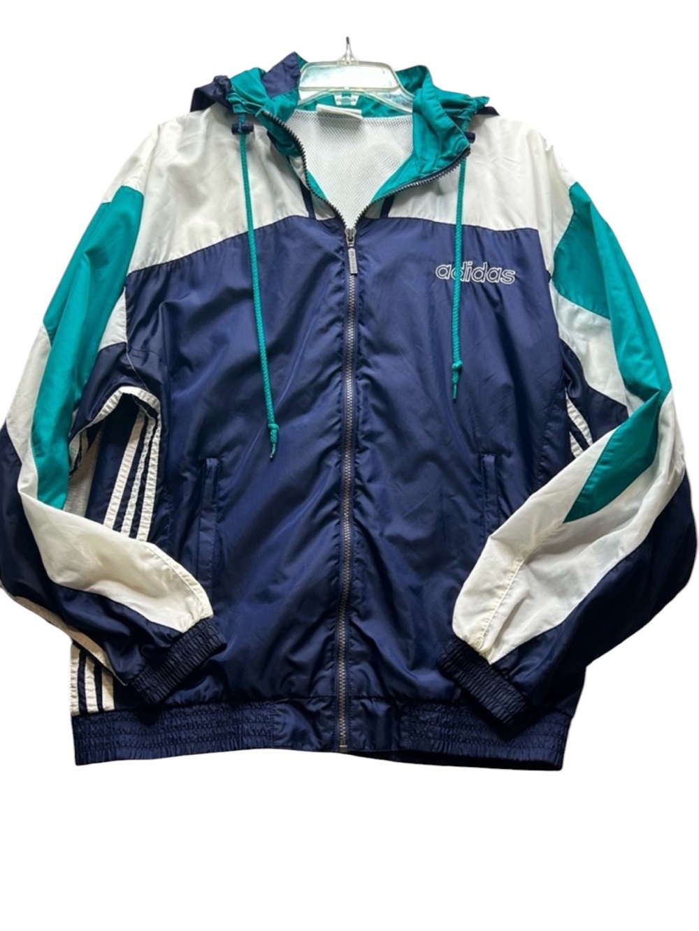 Adidas Vintage Navy & Teal Windbreaker Jacket